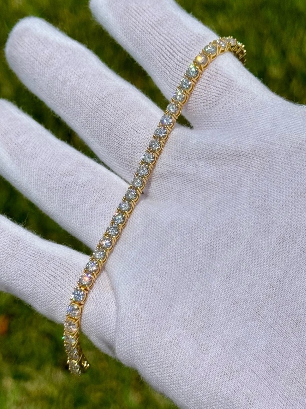 925 Silver, 11.7CTW Moissanite Tennis Bracelet